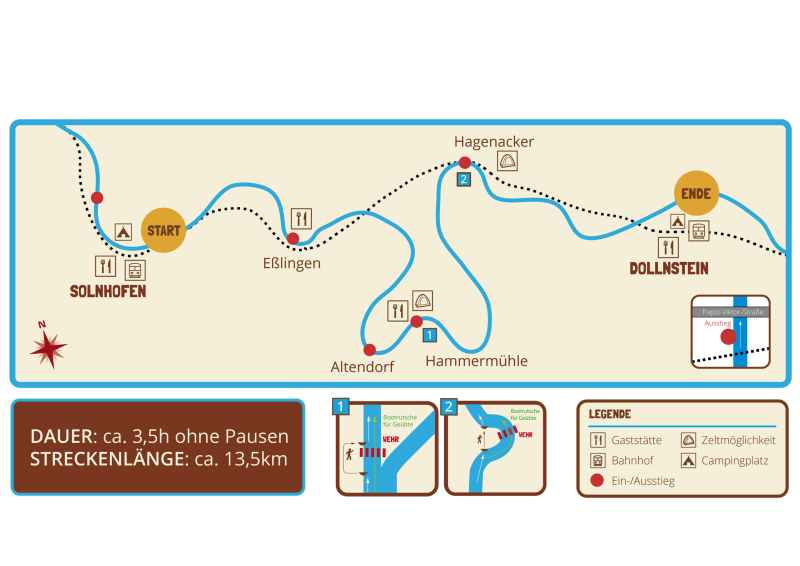 Karte zur 4-Tagestour SLN-KIN